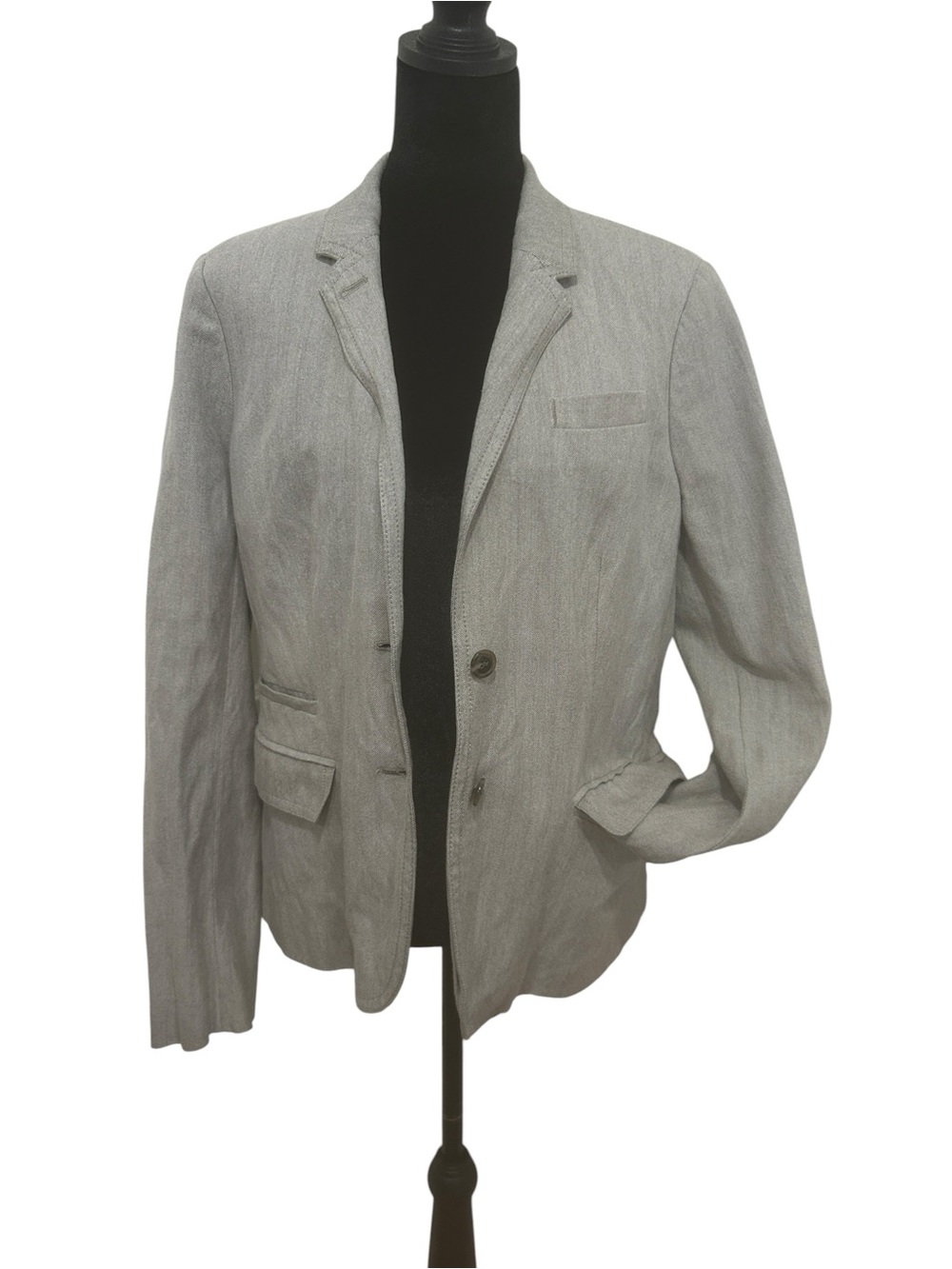 J.Crew Schoolboy Gray Herringbone Blazer Womens 12 Preppy Career Jacket academia - Picture 5 of 15